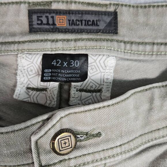 5.11 Tactical Defender Flex Pants Men's Size 42x30 Stretch Beige - Picture 3 of 10